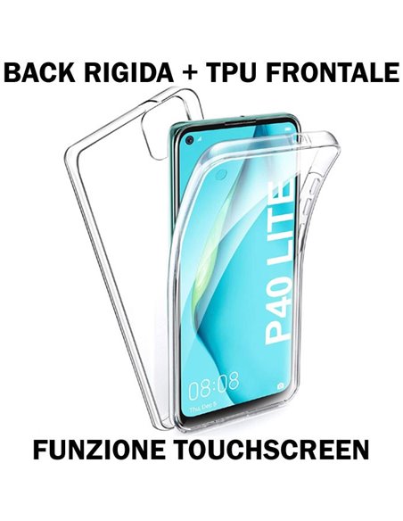 CUSTODIA per HUAWEI P40 LITE, NOVA 6 SE, NOVA 7i CON PARTE POSTERIORE RIGIDA + PARTE FRONTALE IN TPU SILICONE TRASPARENTE