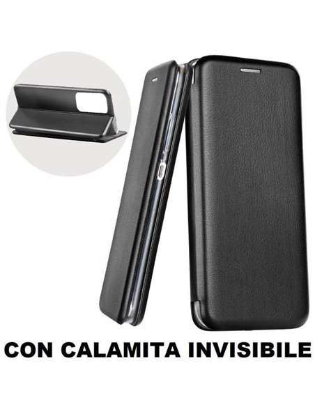 CUSTODIA per HUAWEI P40 PRO - FLIP ORIZZONTALE CON CHIUSURA MAGNETICA INVISIBILE ED INTERNO IN TPU SILICONE NERO