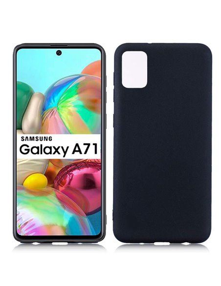 CUSTODIA per SAMSUNG GALAXY A71 (SM-A715) - IN GEL TPU SILICONE SLIM COLORE NERO SATINATO