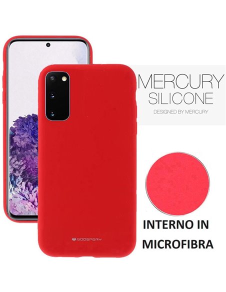 CUSTODIA per SAMSUNG GALAXY S20 (G980/G981) - IN SILICONE CON INTERNO IN MICROFIBRA COLORE ROSSO ALTA QUALITA' MERCURY BLISTER