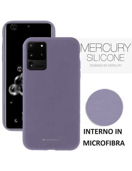 CUSTODIA per SAMSUNG GALAXY S20 ULTRA 5G (G988) - IN SILICONE CON INTERNO IN MICROFIBRA COLORE LAVANDA ALTA QUALITA' MERCURY