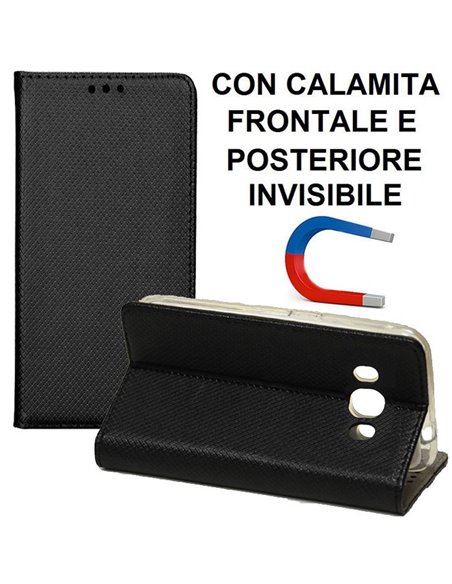 CUSTODIA FLIP ORIZZONTALE per SAMSUNG SM-J510 GALAXY J5 (2016) con CHIUSURA MAGNETICA INVISIBILE E INTERNO IN TPU NERO