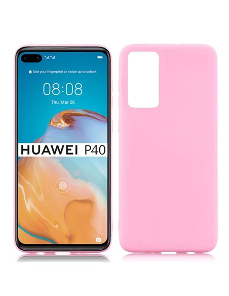 CUSTODIA per HUAWEI P40 - IN GEL TPU SILICONE SLIM COLORE ROSA SATINATO