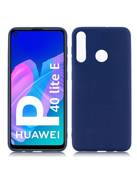 CUSTODIA per HUAWEI P40 LITE E, Y7p - IN GEL TPU SILICONE SLIM COLORE BLU SATINATO