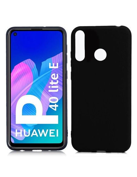 CUSTODIA per HUAWEI P40 LITE E, Y7p - IN GEL TPU SILICONE SLIM COLORE NERO SATINATO