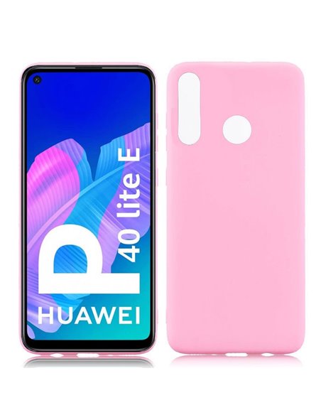 CUSTODIA per HUAWEI P40 LITE E, Y7p - IN GEL TPU SILICONE SLIM COLORE ROSA SATINATO