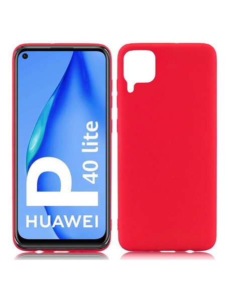 CUSTODIA per HUAWEI P40 LITE, NOVA 6 SE, NOVA 7i - IN GEL TPU SILICONE SLIM COLORE ROSSO SATINATO