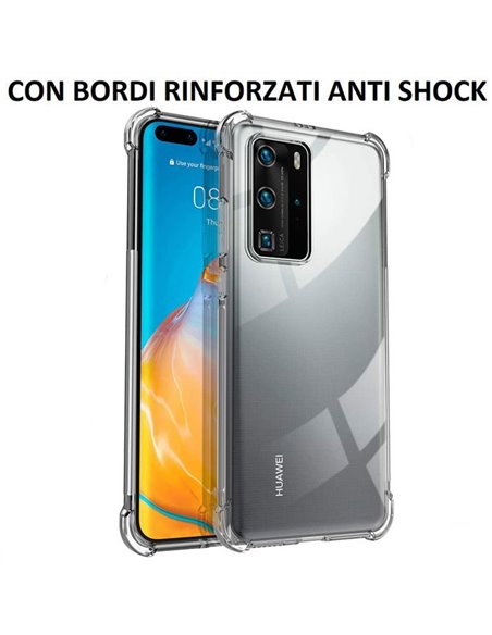 CUSTODIA per HUAWEI P40 PRO - IN GEL TPU SILICONE TRASPARENTE SLIM 0,5mm CON BORDI RINFORZATI ANTI SHOCK