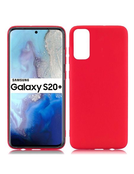 CUSTODIA per SAMSUNG GALAXY S20 PLUS (SM-G985/SM-G986) - IN GEL TPU SILICONE SLIM COLORE ROSSO SATINATO