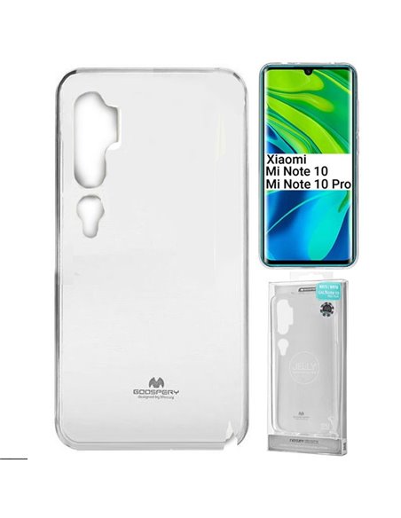 CUSTODIA per XIAOMI MI NOTE 10, MI NOTE 10 PRO, MI CC9 PRO IN GEL TPU SILICONE TRASPARENTE ALTA QUALITA' MERCURY BLISTER