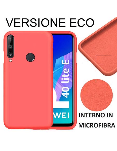 CUSTODIA per HUAWEI P40 LITE E, Y7p - IN SILICONE EFFETTO SOFT TOUCH ED INTERNO IN MICROFIBRA ARANCIONE VERSIONE ECONOMICA