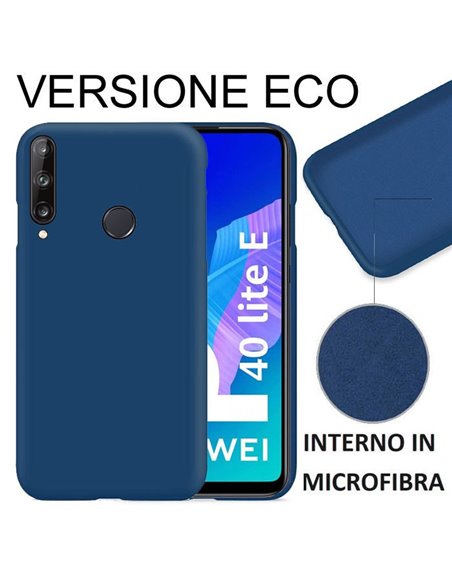 CUSTODIA per HUAWEI P40 LITE E, Y7p - IN SILICONE EFFETTO SOFT TOUCH ED INTERNO IN MICROFIBRA COLORE BLU VERSIONE ECONOMICA