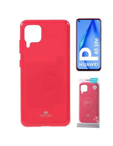 CUSTODIA per HUAWEI P40 LITE, NOVA 6 SE, NOVA 7i - IN TPU SILICONE COLORE FUCSIA LUCIDO CON GLITTER ALTA QUALITA' MERCURY BLISTE