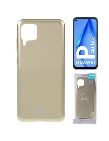 CUSTODIA per HUAWEI P40 LITE, NOVA 6 SE, NOVA 7i - IN TPU SILICONE COLORE ORO LUCIDO CON GLITTER ALTA QUALITA' MERCURY BLISTER