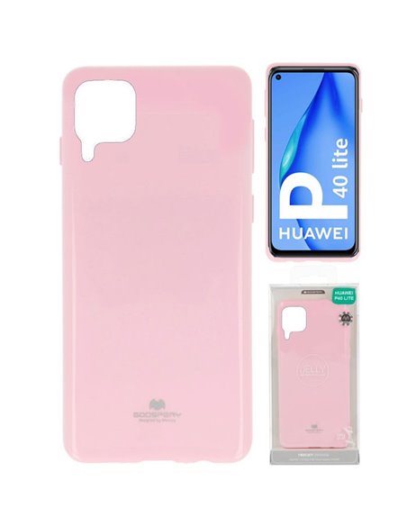 CUSTODIA per HUAWEI P40 LITE, NOVA 6 SE, NOVA 7i - IN TPU SILICONE COLORE ROSA LUCIDO CON GLITTER ALTA QUALITA' MERCURY BLISTER