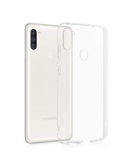 CUSTODIA per SAMSUNG GALAXY A11 (SM-A115), GALAXY M11 (SM-M115) IN GEL TPU SILICONE TRASPARENTE