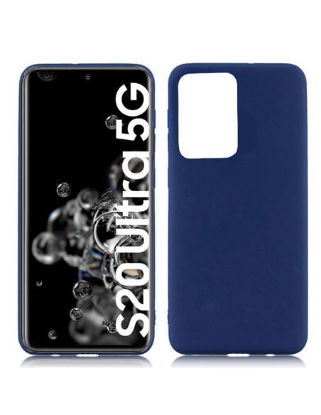 CUSTODIA per SAMSUNG GALAXY S20 ULTRA 5G (SM-G988) - IN GEL TPU SILICONE SLIM COLORE BLU SATINATO