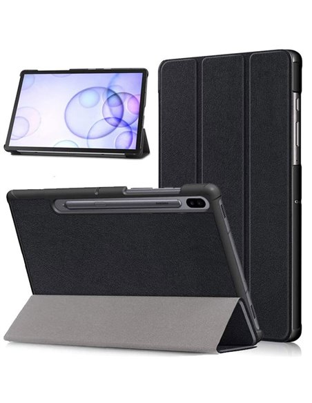 CUSTODIA per SAMSUNG GALAXY TAB S6 (10.5') SM-T860, SM-T865 - FLIP ORIZZONTALE SIMILPELLE CON STAND COLORE NERO