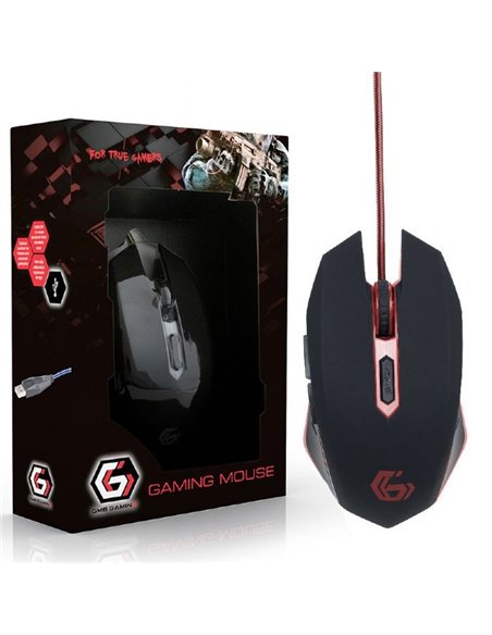 MOUSE OTTICO GAMING MUSG-001-R GEMBIRD CON FILO INTRECCIATO, RISOLUZIONE DA 400 A 2400dpi E RETROILLUMINAZIONE COLORE NERO