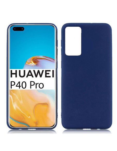 CUSTODIA per HUAWEI P40 PRO - IN GEL TPU SILICONE SLIM COLORE BLU SATINATO