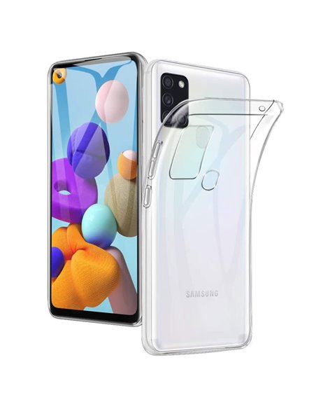 CUSTODIA per SAMSUNG GALAXY A21s (SM-A217) IN GEL TPU SILICONE TRASPARENTE