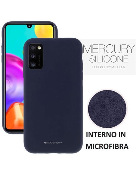 CUSTODIA per SAMSUNG GALAXY A41 (SM-A415) - IN SILICONE CON INTERNO IN MICROFIBRA COLORE BLU ALTA QUALITA' MERCURY BLISTER