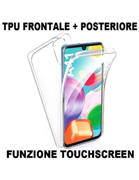 CUSTODIA per SAMSUNG GALAXY A41 (SM-A415) IN GEL TPU SILICONE FRONTALE + POSTERIORE ULTRA SLIM 0,3mm TRASPARENTE