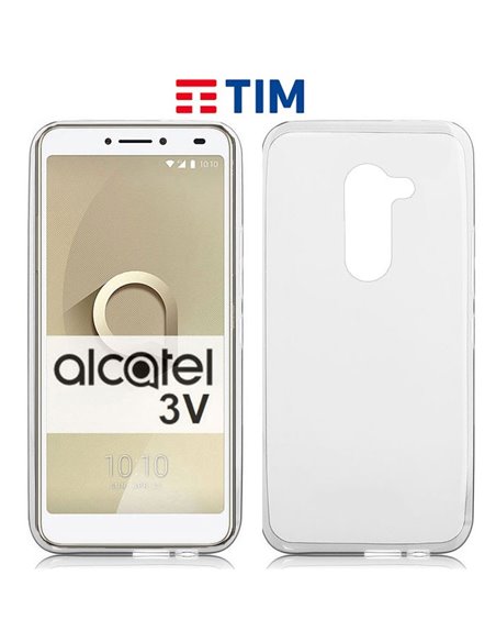 CUSTODIA per TIM XL (2018), ALCATEL 3V (OT-5099) IN GEL TPU SILICONE TRASPARENTE