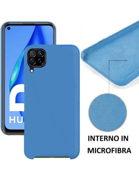 CUSTODIA per HUAWEI P40 LITE, NOVA 6 SE - IN SILICONE CON EFFETTO SOFT TOUCH ED INTERNO IN MICROFIBRA COLORE BLU