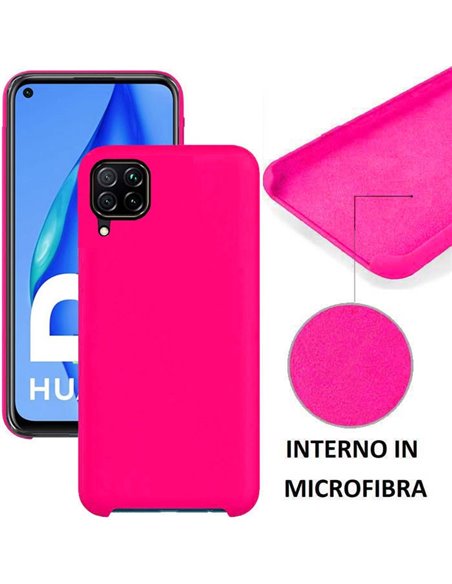 CUSTODIA per HUAWEI P40 LITE, NOVA 6 SE - IN SILICONE CON EFFETTO SOFT TOUCH ED INTERNO IN MICROFIBRA COLORE FUCSIA