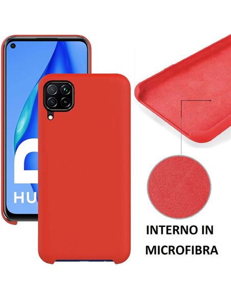 CUSTODIA per HUAWEI P40 LITE, NOVA 6 SE - IN SILICONE CON EFFETTO SOFT TOUCH ED INTERNO IN MICROFIBRA COLORE ROSSO