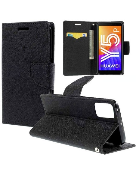 CUSTODIA per HUAWEI Y5p, Y5 2020, HONOR 9S - FLIP ORIZZONTALE CON INTERNO IN TPU, STAND E CHIUSURA MAGNETICA COLORE NERO