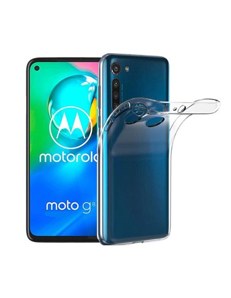 CUSTODIA per MOTOROLA MOTO G8 - IN GEL TPU SILICONE TRASPARENTE