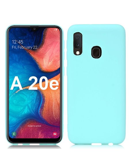 CUSTODIA per SAMSUNG GALAXY A20e (SM-A202) IN GEL TPU SILICONE SLIM COLORE VERDE ACQUA SATINATO