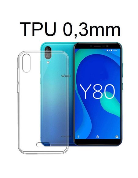 CUSTODIA per WIKO Y80 (5.99') IN GEL TPU SILICONE ULTRA SLIM 0,3mm TRASPARENTE