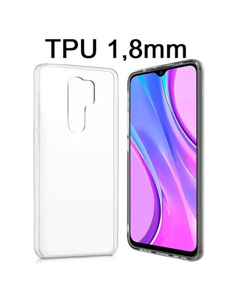 CUSTODIA per XIAOMI REDMI 9 - IN GEL TPU SILICONE 1,8mm TRASPARENTE