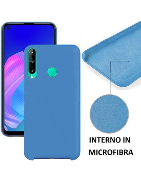 CUSTODIA per HUAWEI P40 LITE E, Y7p - IN SILICONE CON EFFETTO SOFT TOUCH ED INTERNO IN MICROFIBRA COLORE BLU