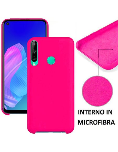 CUSTODIA per HUAWEI P40 LITE E, Y7p - IN SILICONE CON EFFETTO SOFT TOUCH ED INTERNO IN MICROFIBRA COLORE FUCSIA