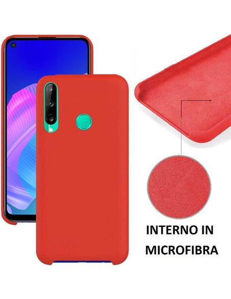 CUSTODIA per HUAWEI P40 LITE E, Y7p - IN SILICONE CON EFFETTO SOFT TOUCH ED INTERNO IN MICROFIBRA COLORE ROSSO