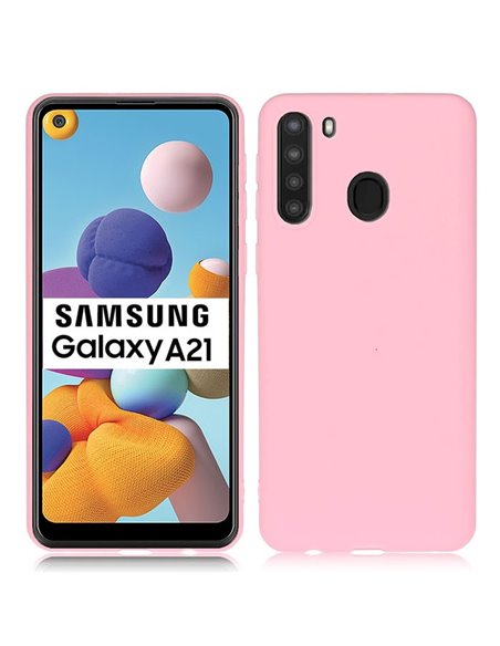 CUSTODIA per SAMSUNG GALAXY A21 (SM-A215) - IN GEL TPU SILICONE SLIM COLORE ROSA SATINATO