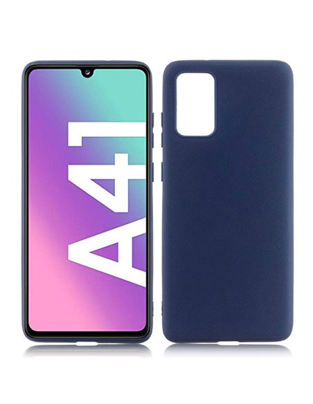 CUSTODIA per SAMSUNG GALAXY A41 (SM-A415) - IN GEL TPU SILICONE SLIM COLORE BLU SATINATO