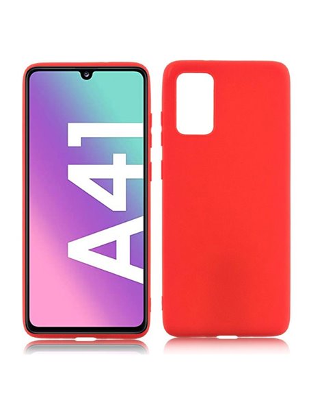 CUSTODIA per SAMSUNG GALAXY A41 (SM-A415) - IN GEL TPU SILICONE SLIM COLORE ROSSO SATINATO