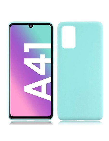 CUSTODIA per SAMSUNG GALAXY A41 (SM-A415) - IN GEL TPU SILICONE SLIM COLORE VERDE ACQUA SATINATO