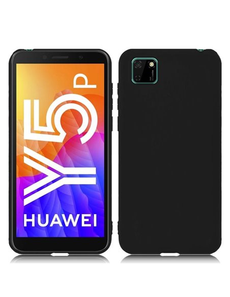 CUSTODIA per HUAWEI Y5p, Y5 2020, HONOR 9S - IN GEL TPU SILICONE SLIM COLORE NERO SATINATO