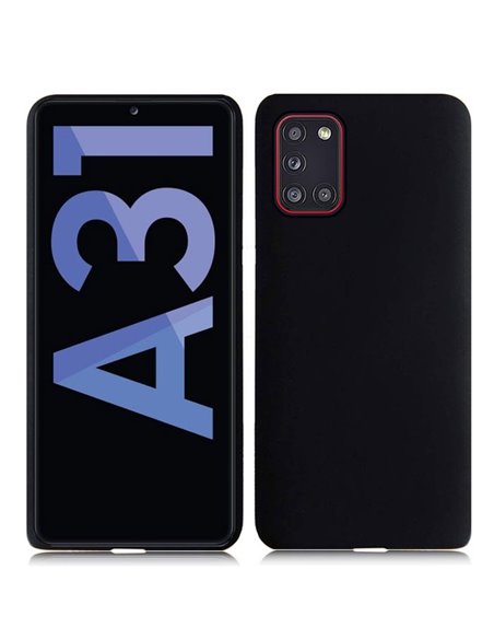 CUSTODIA per SAMSUNG GALAXY A31 (SM-A315) - IN GEL TPU SILICONE SLIM COLORE NERO SATINATO