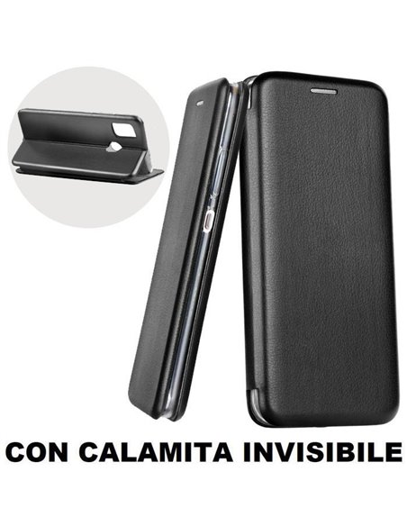 CUSTODIA per HUAWEI P SMART 2020 - FLIP ORIZZONTALE CON CHIUSURA MAGNETICA INVISIBILE ED INTERNO IN TPU SILICONE NERO