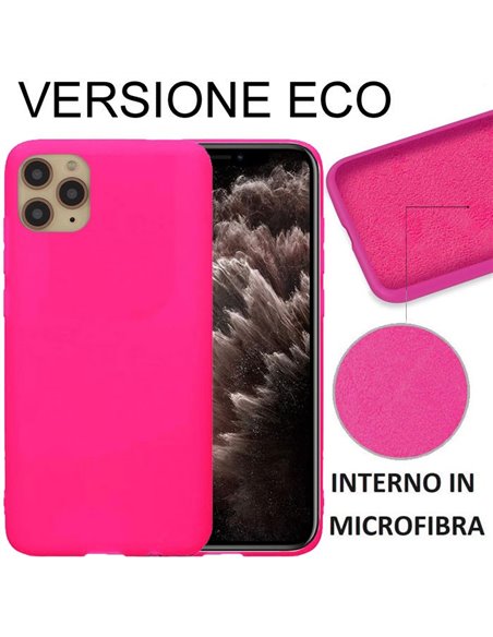 CUSTODIA per APPLE IPHONE 11 PRO (5.8') - IN SILICONE CON EFFETTO SOFT TOUCH ED INTERNO IN MICROFIBRA FUCSIA VERSIONE ECONOMICA