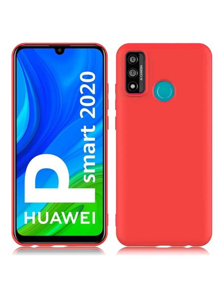 CUSTODIA per HUAWEI P SMART 2020 IN GEL TPU SILICONE SLIM COLORE ROSSO SATINATO