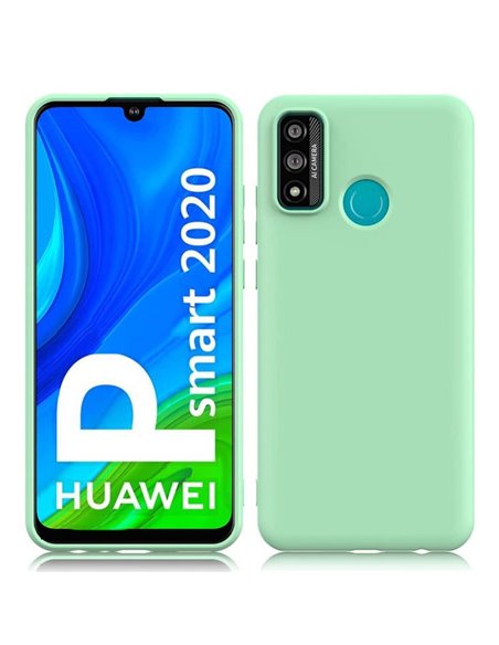 CUSTODIA per HUAWEI P SMART 2020 IN GEL TPU SILICONE SLIM COLORE VERDE ACQUA SATINATO