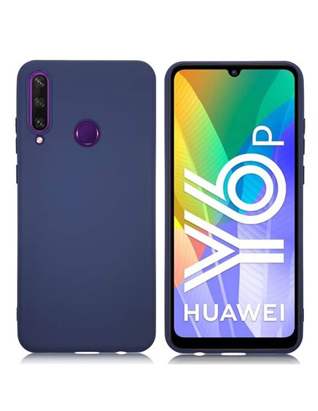 CUSTODIA per HUAWEI Y6p, Y6 2020, HONOR 9A - IN GEL TPU SILICONE SLIM COLORE BLU SATINATO